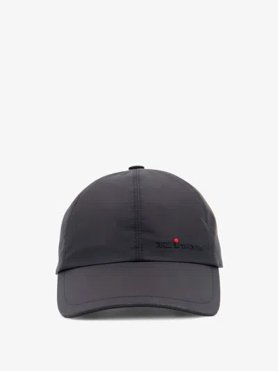 Kiton Ciro Paone Nylon Hat With Embroidered Logo On The Front In Purple