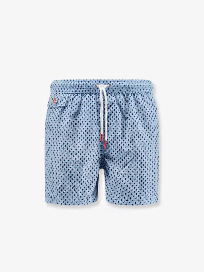 Kiton Ciro Paone Nylon Swim Trunks In Blue