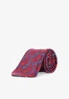 Kiton Ciro Paone Paisley Print Silk Tie In Pink