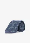 Kiton Ciro Paone Paisley Print Wool Tie In Blue