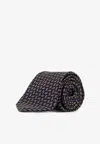 Kiton Ciro Paone Pattern Silk Tie In Brown