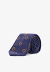 Kiton Ciro Paone Pattern Silk Tie In Blue