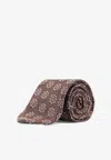 Kiton Ciro Paone Pattern Silk Tie In Brown