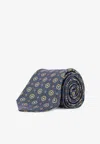 Kiton Ciro Paone Patterned Silk Tie In Gray