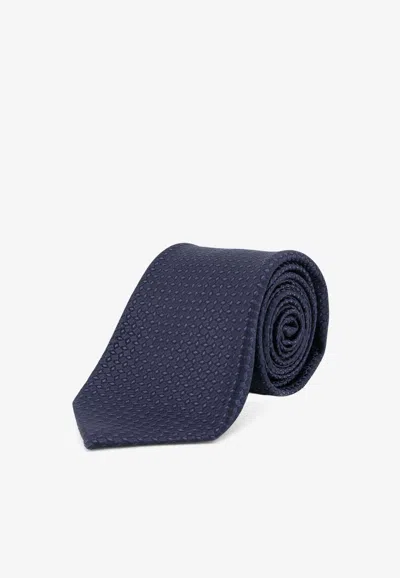 Kiton Ciro Paone Patterned Silk Tie In Blue
