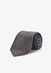 Kiton Ciro Paone Patterned Silk Tie In Gray