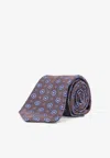 Kiton Ciro Paone Patterned Silk Tie In Purple