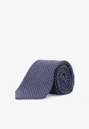 Kiton Ciro Paone Polka Dot Silk Tie In Blue