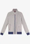 Kiton Ciro Paone Printed Zip-up Bomber Jacket In Gray