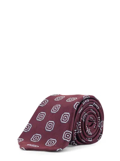 Kiton Ciro Paone Silk Tie In Burgundy