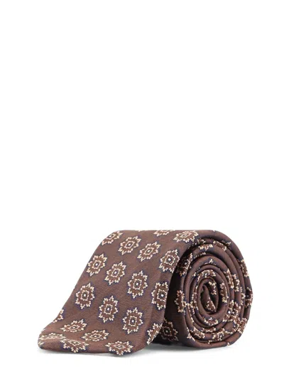 Kiton Ciro Paone Silk Tie In Brown