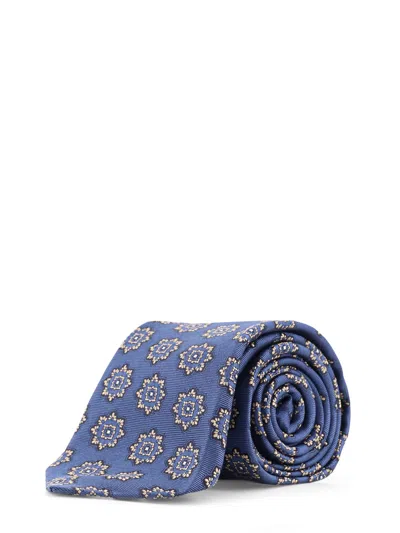 Kiton Ciro Paone Silk Tie In Blue