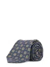 Kiton Ciro Paone Patterned Silk Tie In Blue