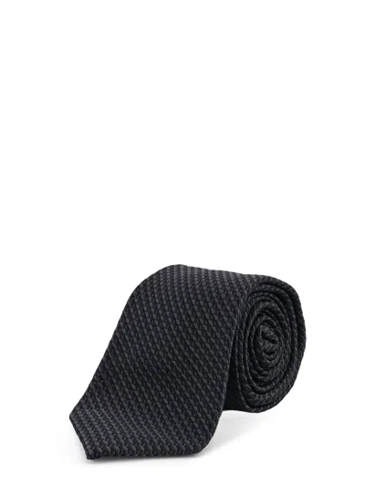 Kiton Ciro Paone Silk Tie In Black