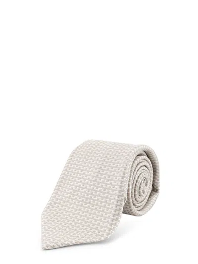 Kiton Ciro Paone Silk Tie In Neutral