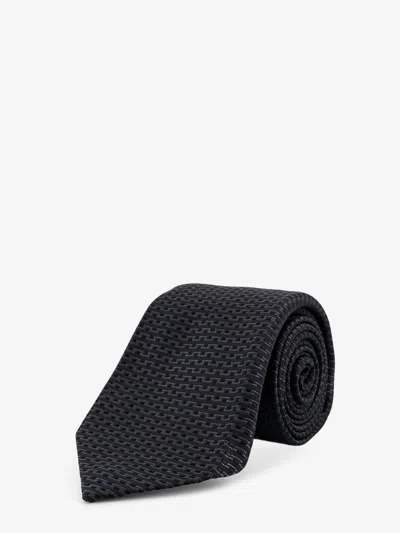 Kiton Ciro Paone Silk Tie In Black