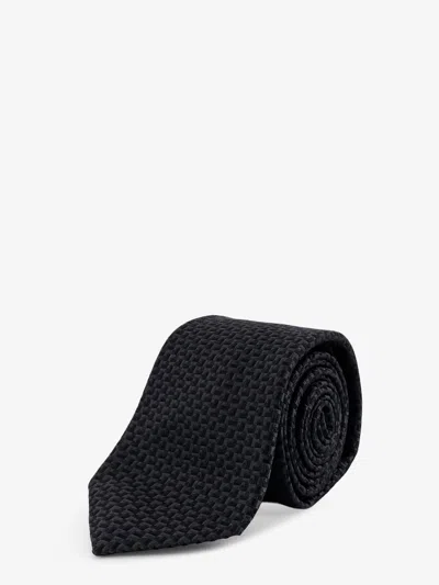 Kiton Ciro Paone Silk Tie In Black