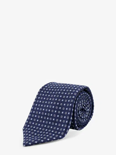 Kiton Ciro Paone Silk Tie In Blue