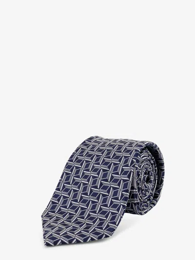 Kiton Ciro Paone Silk Tie In Blue