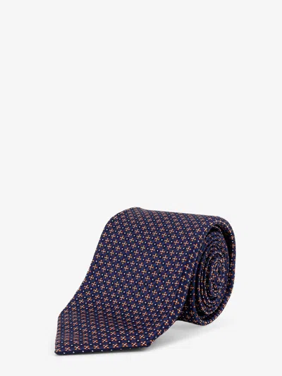 Kiton Ciro Paone Silk Tie In Blue