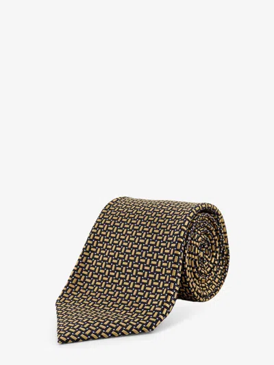 Kiton Ciro Paone Silk Tie In Yellow