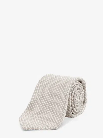 Kiton Ciro Paone Silk Tie In Neutral