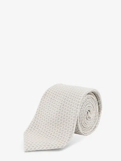 Kiton Ciro Paone Silk Tie In White