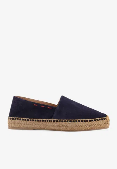 KITON CIRO PAONE SUEDE LOGO ESPADRILLES