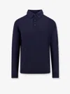 Kiton Ciro Paone Wool Long-sleeved Polo T-shirt In Blue