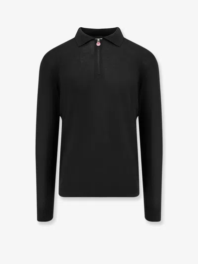 Kiton Ciro Paone Wool Polo Shirt In Black