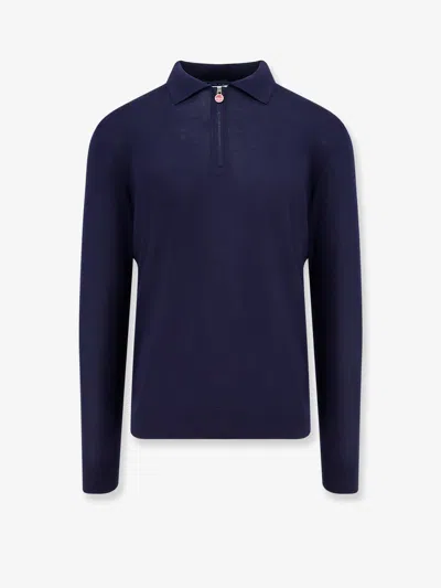 Kiton Ciro Paone Wool Polo Shirt In Blue