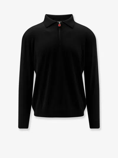 Kiton Ciro Paone Wool Polo Shirt In Black