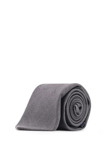 Kiton Ciro Paone Wool Tie In Gray