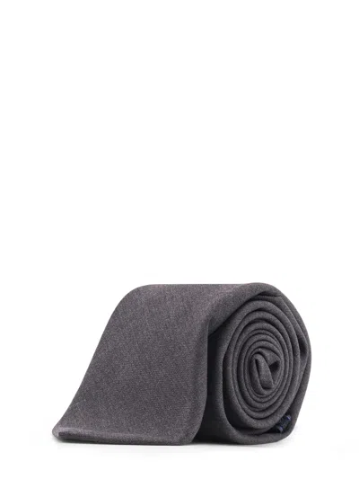 Kiton Ciro Paone Wool Tie In Gray