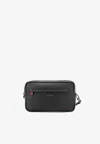 Kiton Ciro Paone Zip Leather Clutch In Black