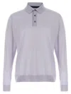 Kiton Ribbed Cuffs And Hem Polo Shirt In Blue