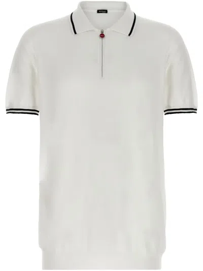 Kiton 'ciro' Polo Shirt With Polo Collar In White