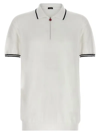 Kiton 'ciro' Polo Shirt With Polo Collar In White