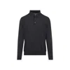 Kiton Classic Black Polo T-shirt With Buttoned Placket