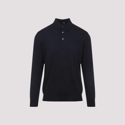 Kiton Classic Cotton Polo Shirt For Men In Blue