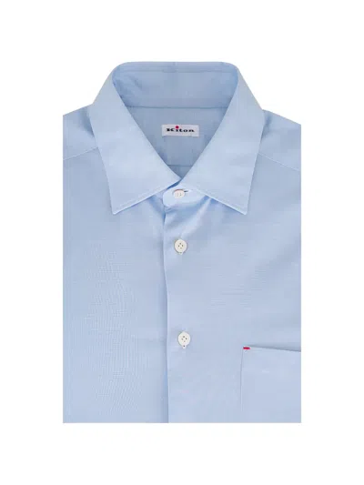 Kiton Classic-collar Shirt In Blue