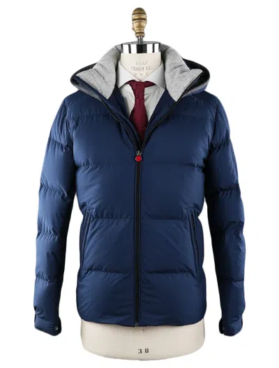 Pre-owned Kiton Coat 100% Polyester Size 42 Us 52 Eu Kcx28 In Blue