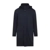 Kiton Polyester Coat With Standing Collar And Hidden Hood In Black