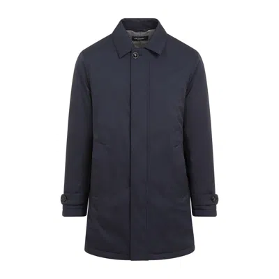 Kiton Single-breasted Coat In Blue