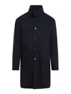 Kiton Coat In Dark Blue