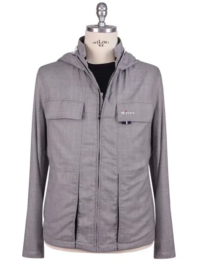 Pre-owned Kiton Coat Virgin Wool Pa Sz 44 Us 54 Eu Tc13 In Gray