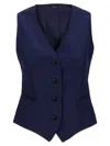 Kiton Silk Cashmere Vest Gilet Blue In Blue