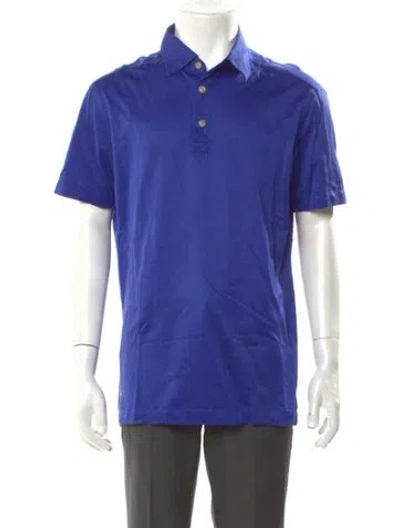 Pre-owned Kiton Collar Short Sleeve Polo Shirt In Blue