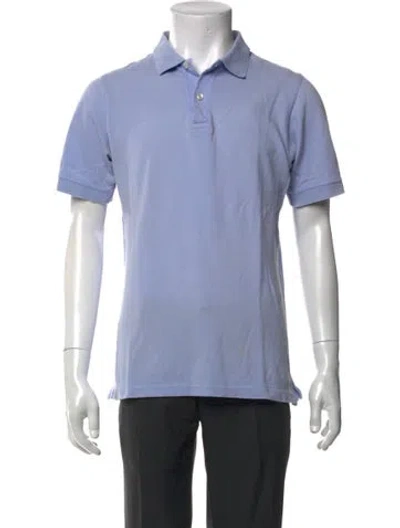 Pre-owned Kiton Collar Short Sleeve Polo Shirt In Blue