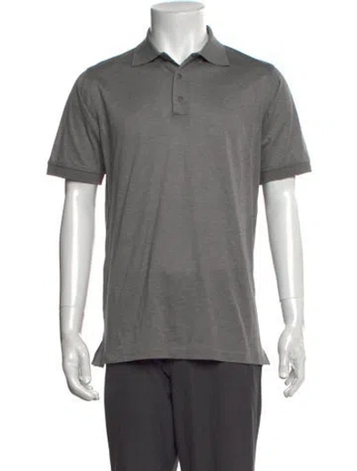 Pre-owned Kiton Collar Short Sleeve Polo Shirt In Gray